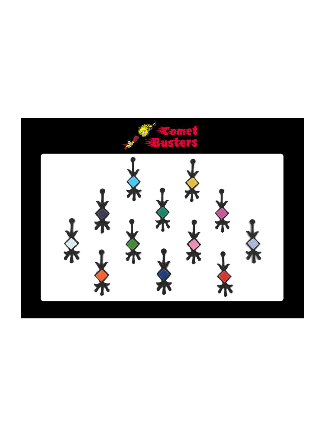 

Comet Busters Multicoloured Set Of 12 Bindis, Multi