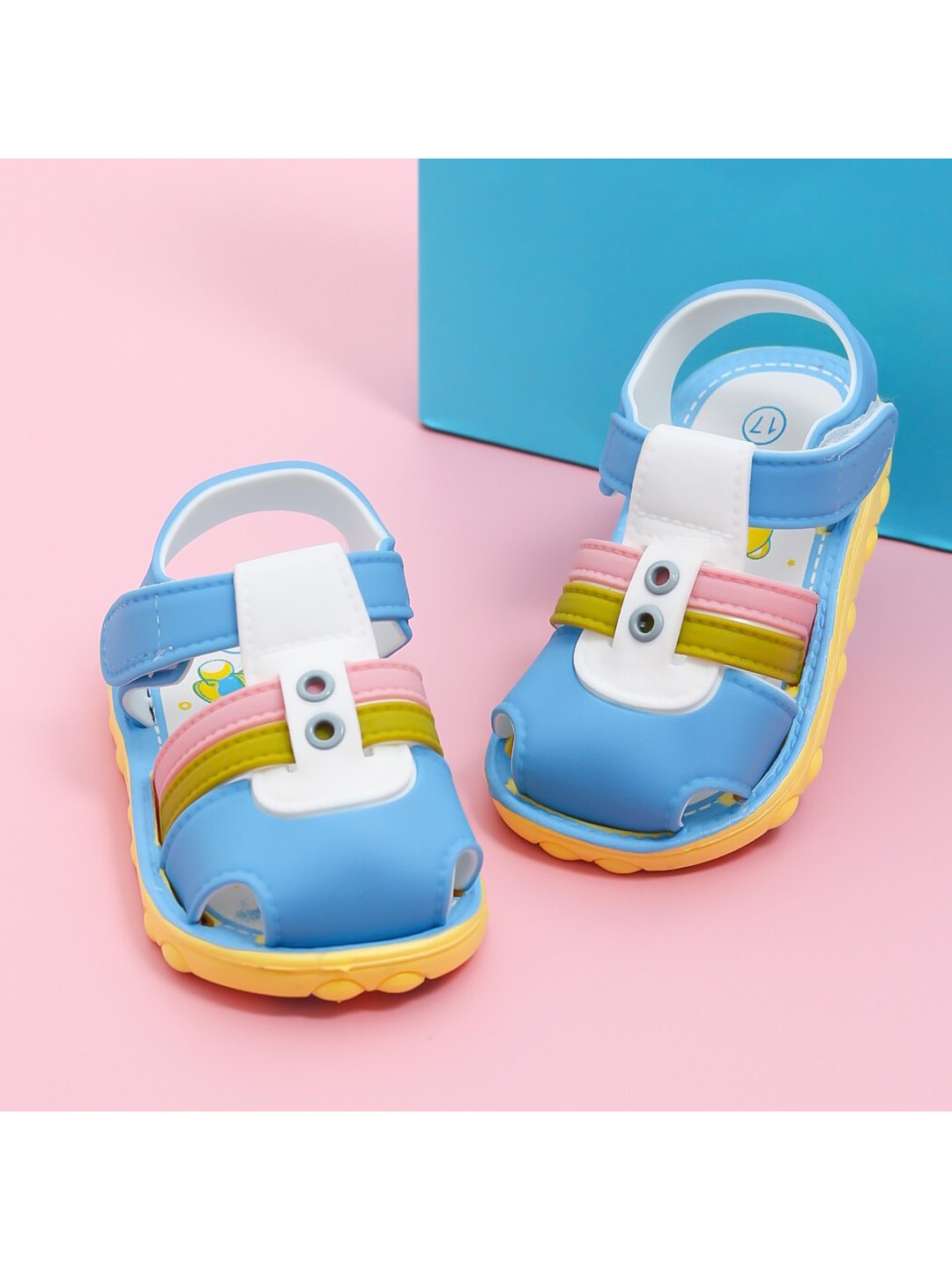 

Yellow Bee Boys Blue & White PU Comfort Sandals