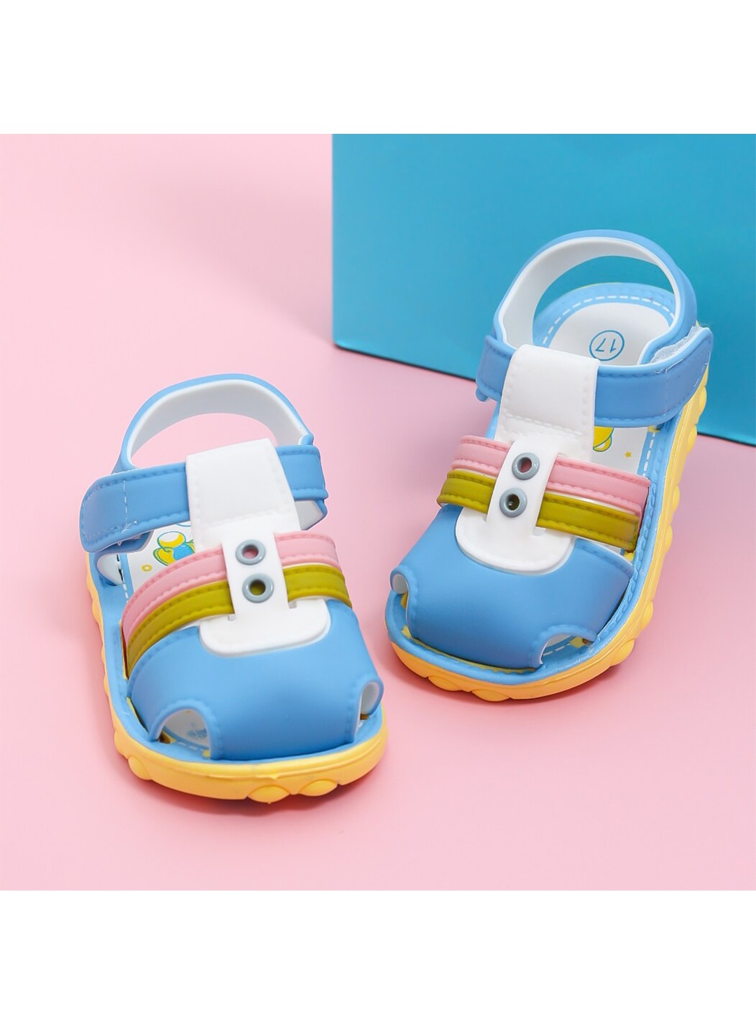 

Yellow Bee Boys Blue & White PU Comfort Sandals