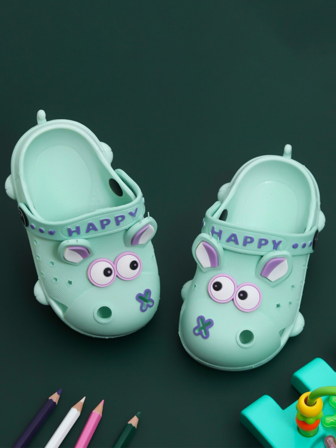 

Yellow Bee Boys Blue Printed Clogs