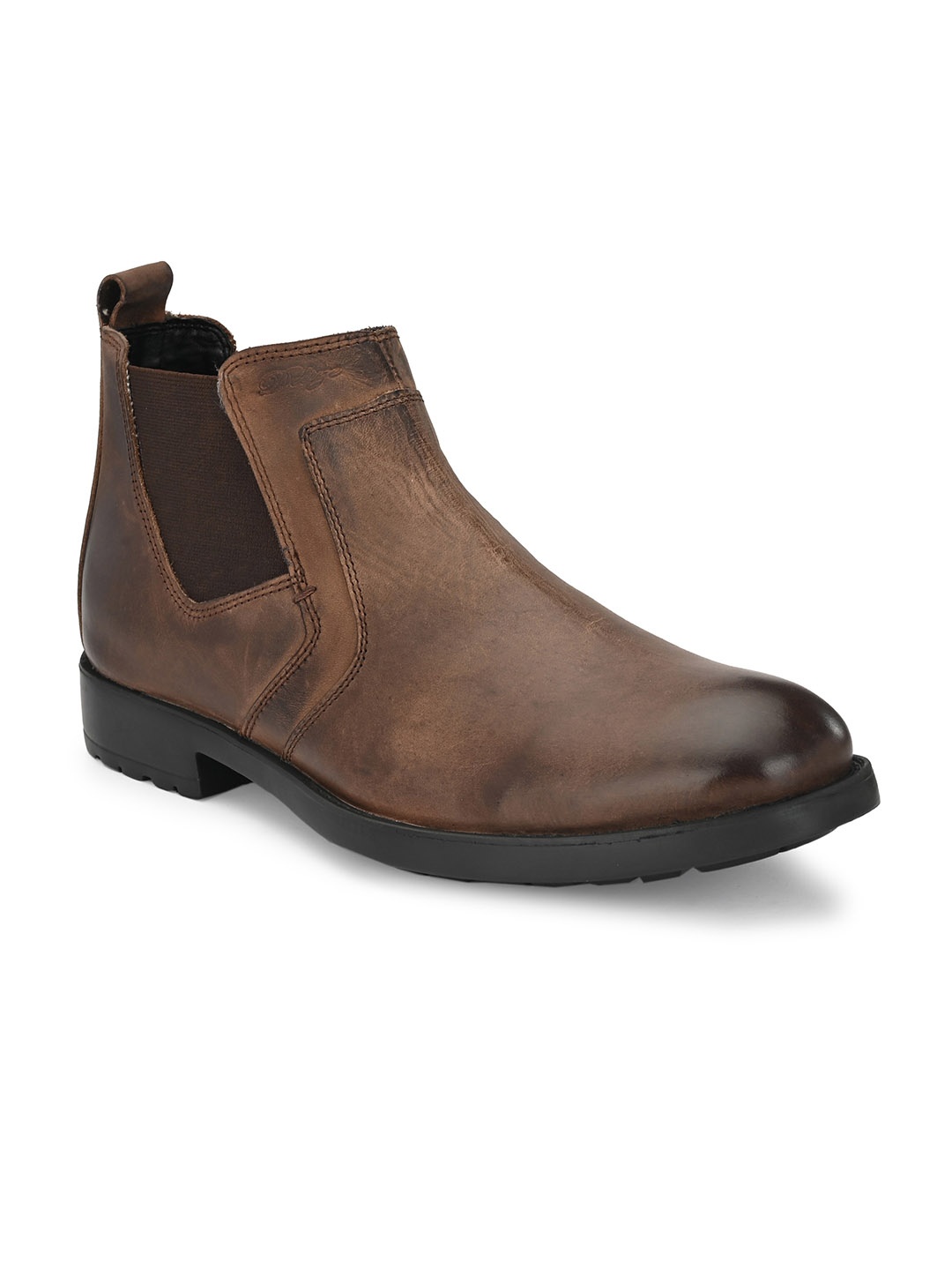 

Delize Men Brown Solid Leather Boots