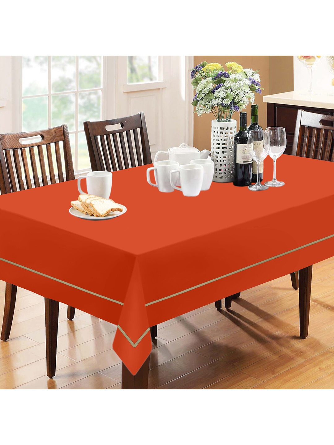 

Lushomes Orange Solid Cotton Table Cloth