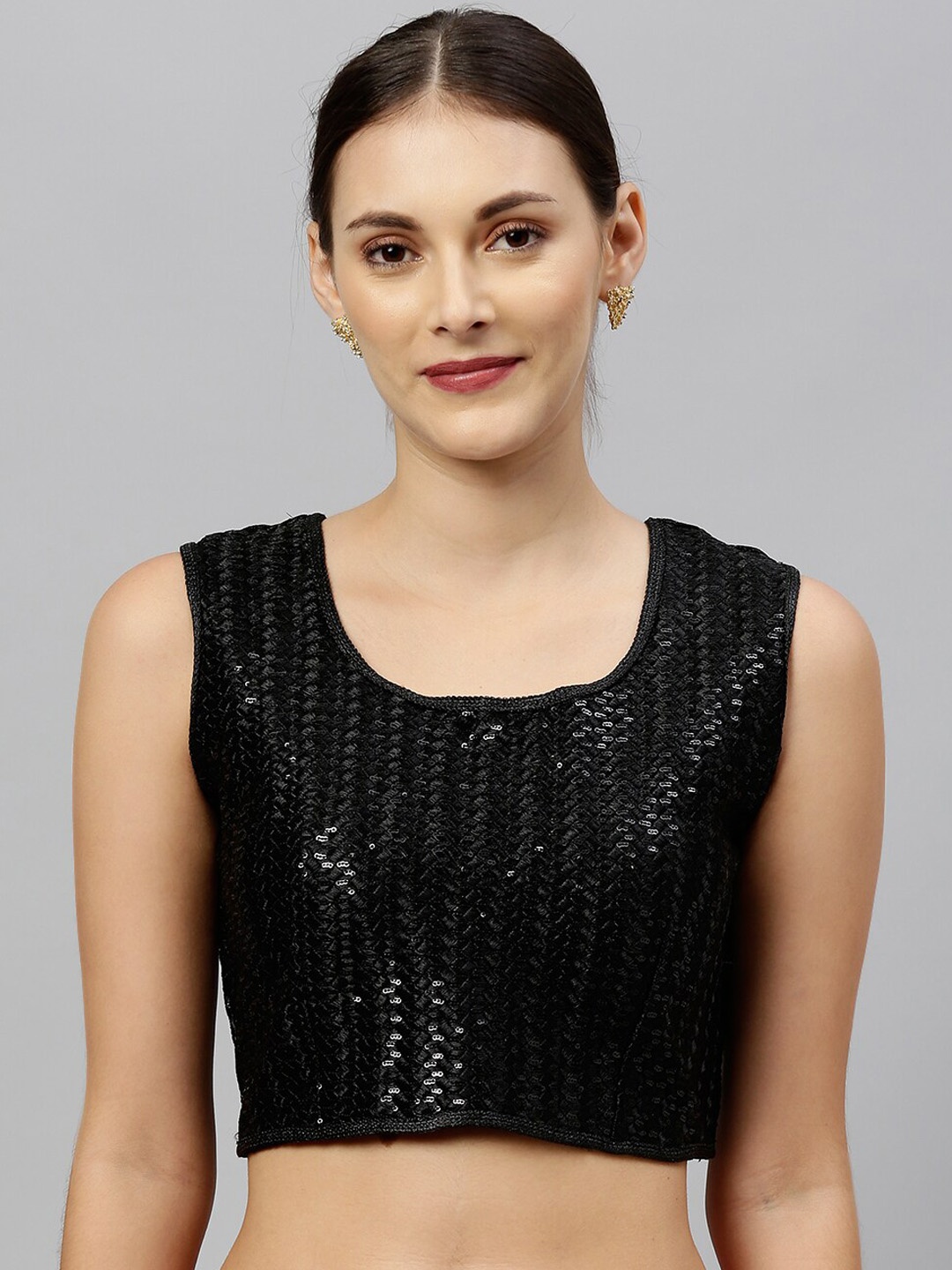 

Fab Dadu Black Sequins Embroidered Saree Blouse