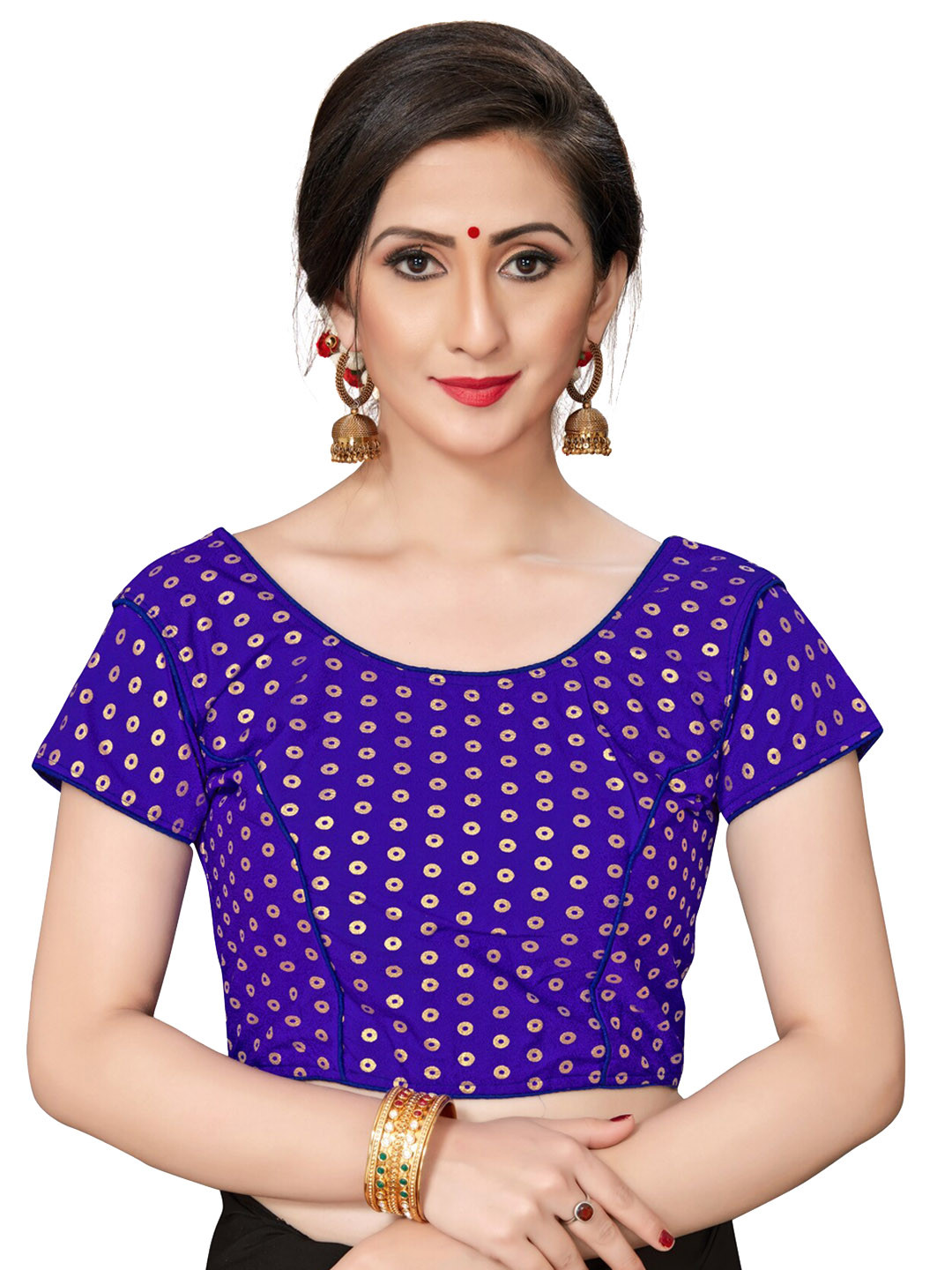 

Fab Dadu Women Blue Printed Saree Blouse