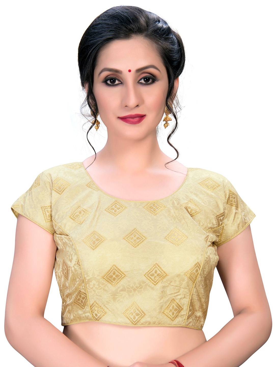 

Fab Dadu Beige Woven Design Saree Blouse