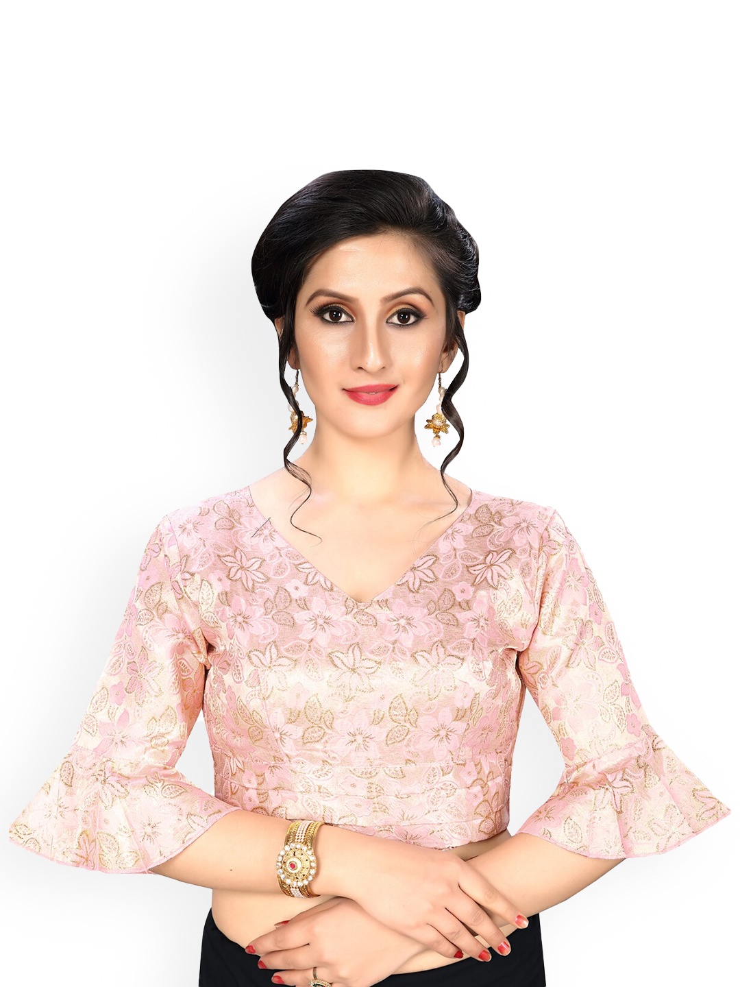 

Fab Dadu Pink Printed Saree Blouse