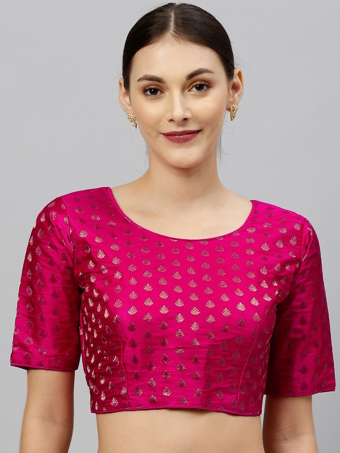 

Fab Dadu Pink Printed Saree Blouse