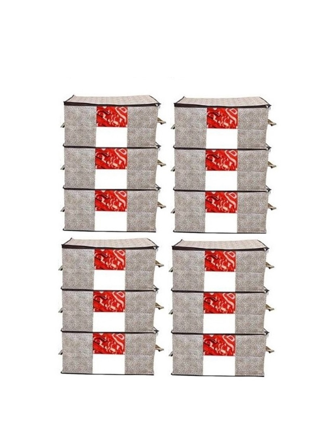 

Home Fresh Set of 12 Brown Printed Saree Organizers
