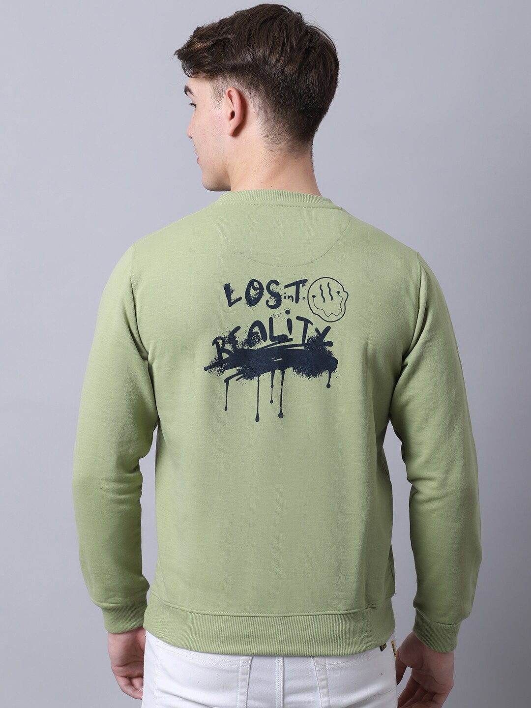 Obaan Men Green Printed Sweatshirt