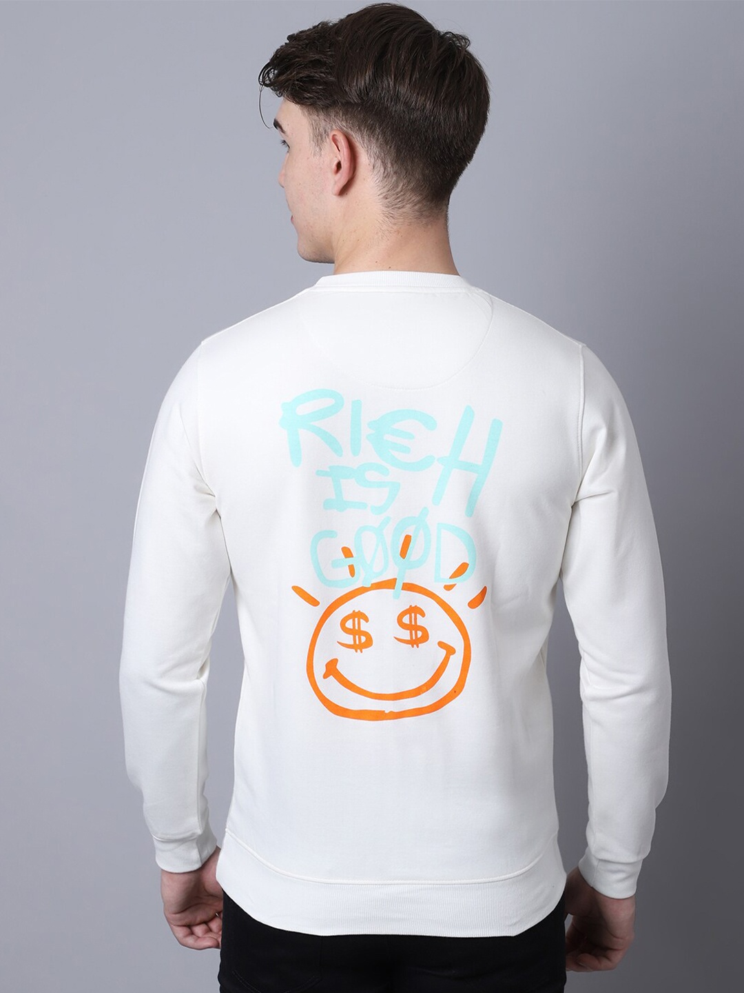 

Obaan Men White Printed Long Sleeve Sweatshirt