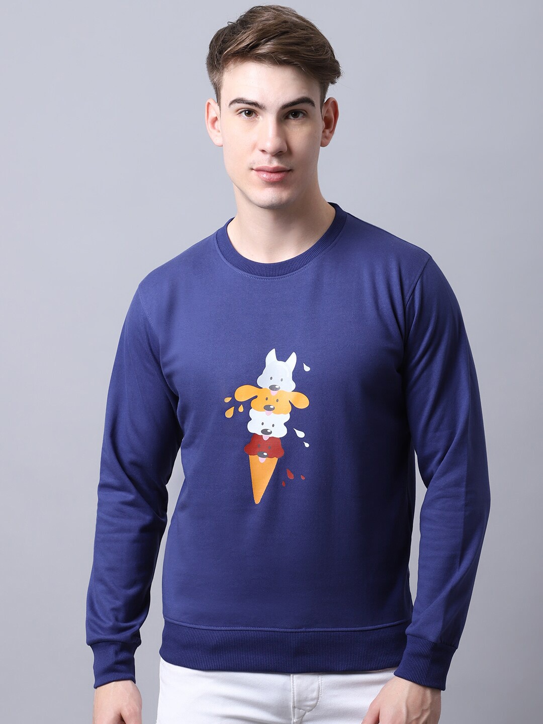 

Obaan Men Blue Graphic Printed Sweatshirt