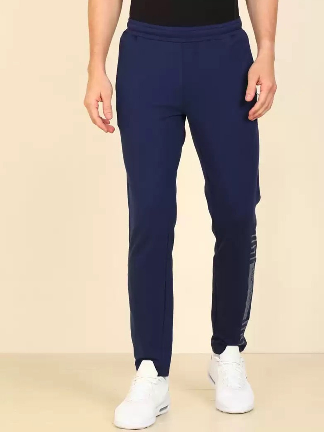 

Wildcraft Men Navy Blue Solid Pure Cotton Track Pants