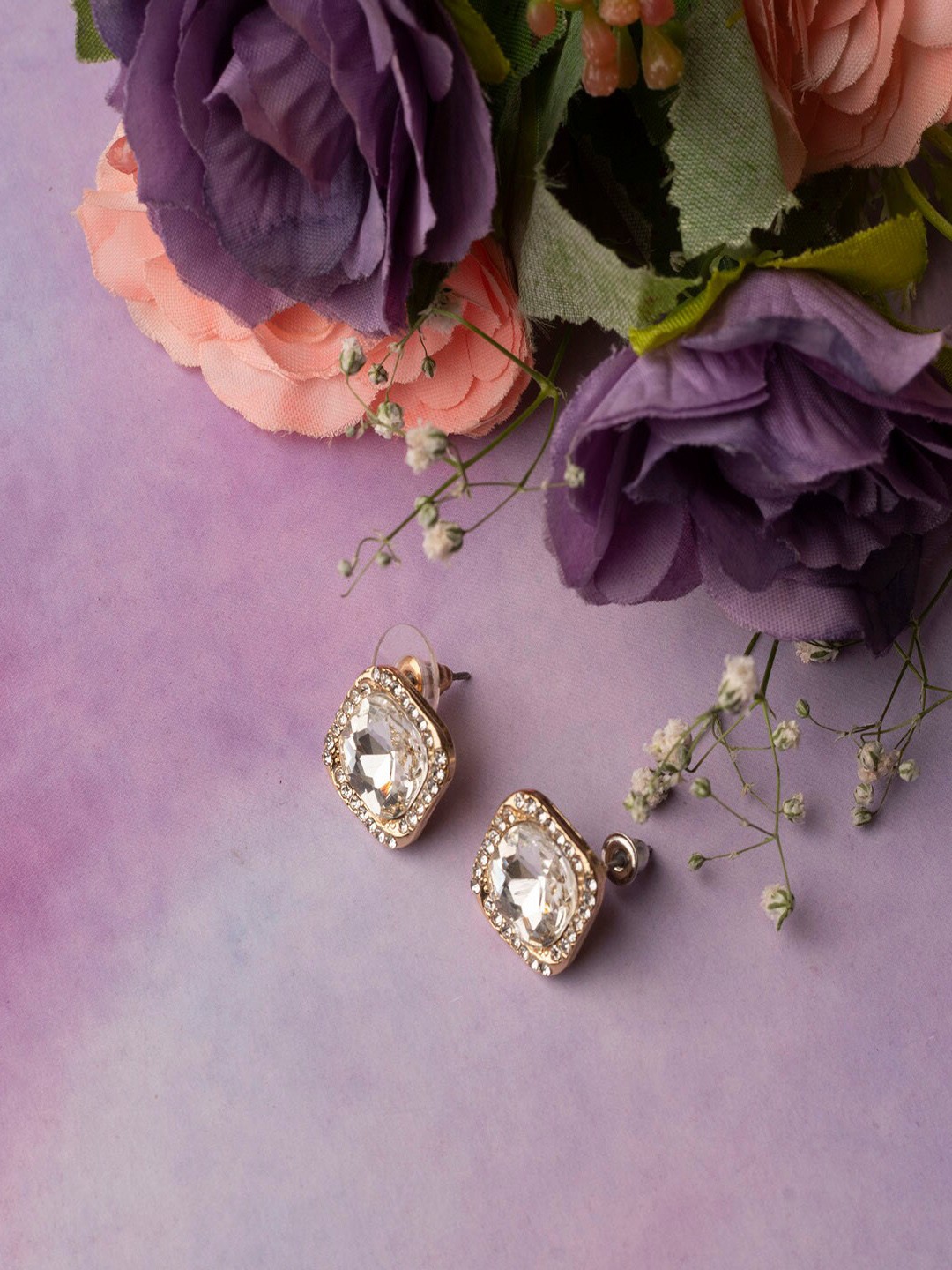 

Jewelz Gold-Toned Contemporary Drop Earrings