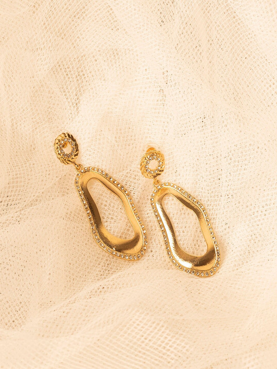 

Jewelz Gold-Toned Contemporary Hoop Earrings