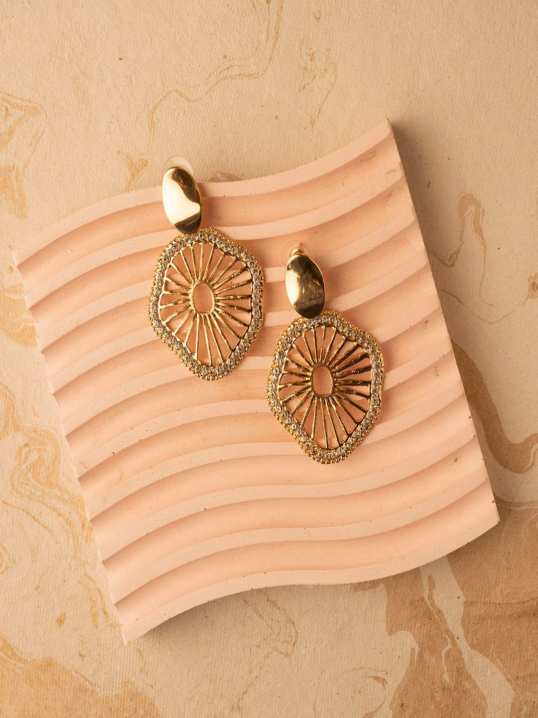 

Jewelz Gold-Toned Contemporary Drop Earrings