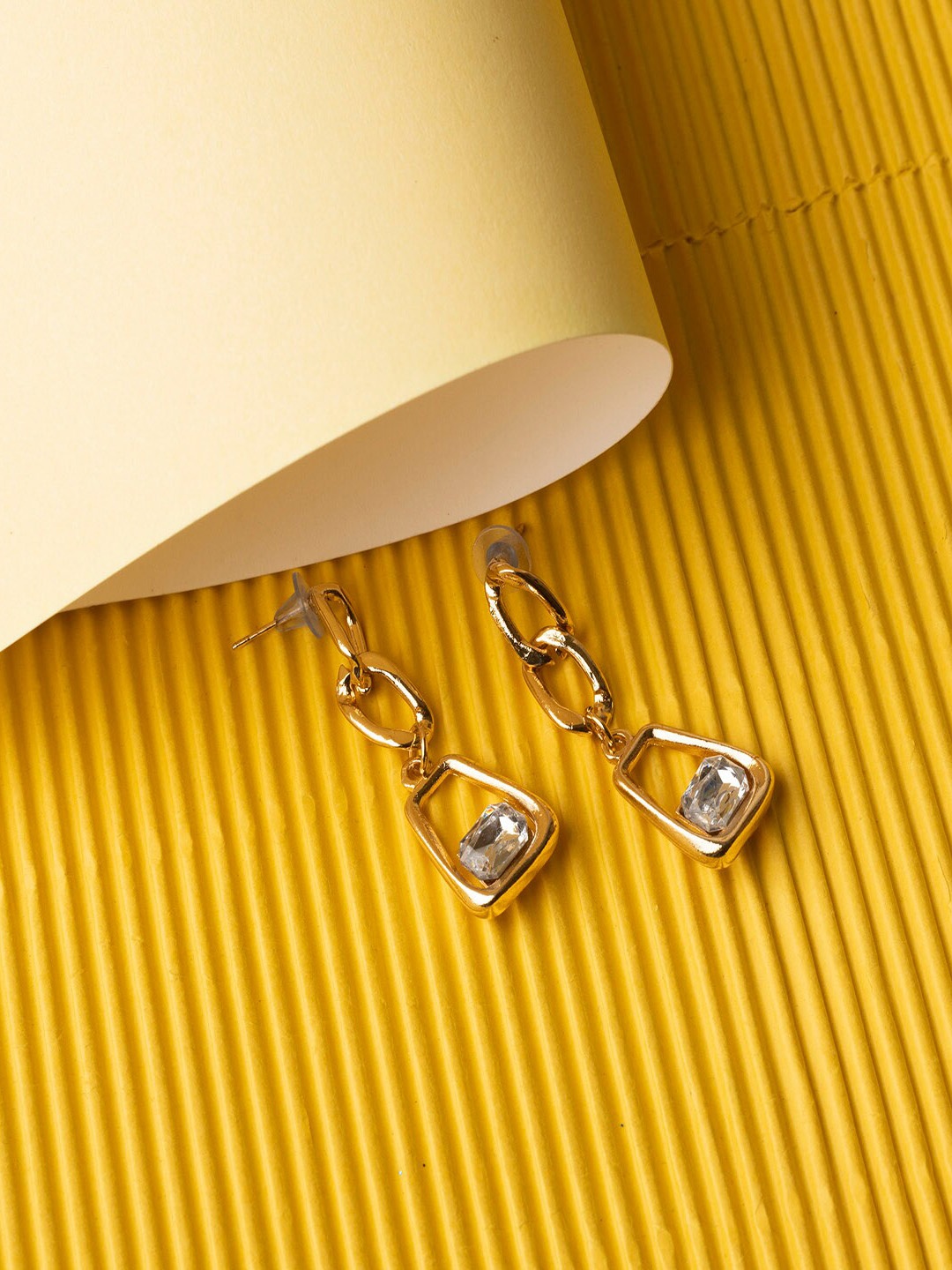 

Jewelz Gold-Plated Contemporary Drop Earrings