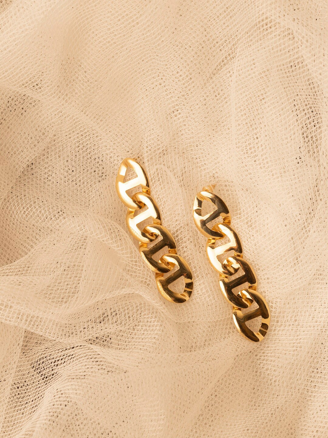 

Jewelz Gold-Plated Contemporary Drop Earrings