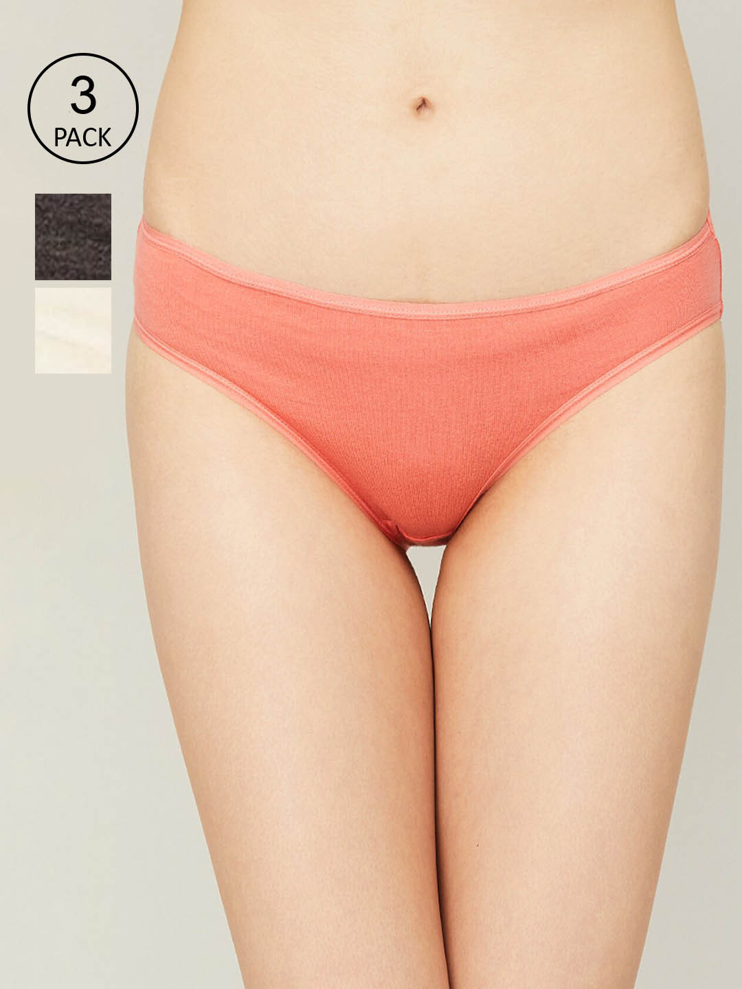 

Ginger by Lifestyle Pack of 3 Hipster Briefs, Coral