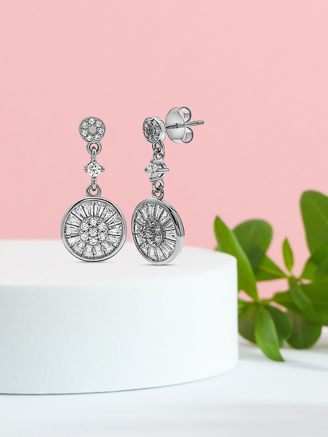 

SILBERRY Silver-Toned Contemporary Drop Earrings