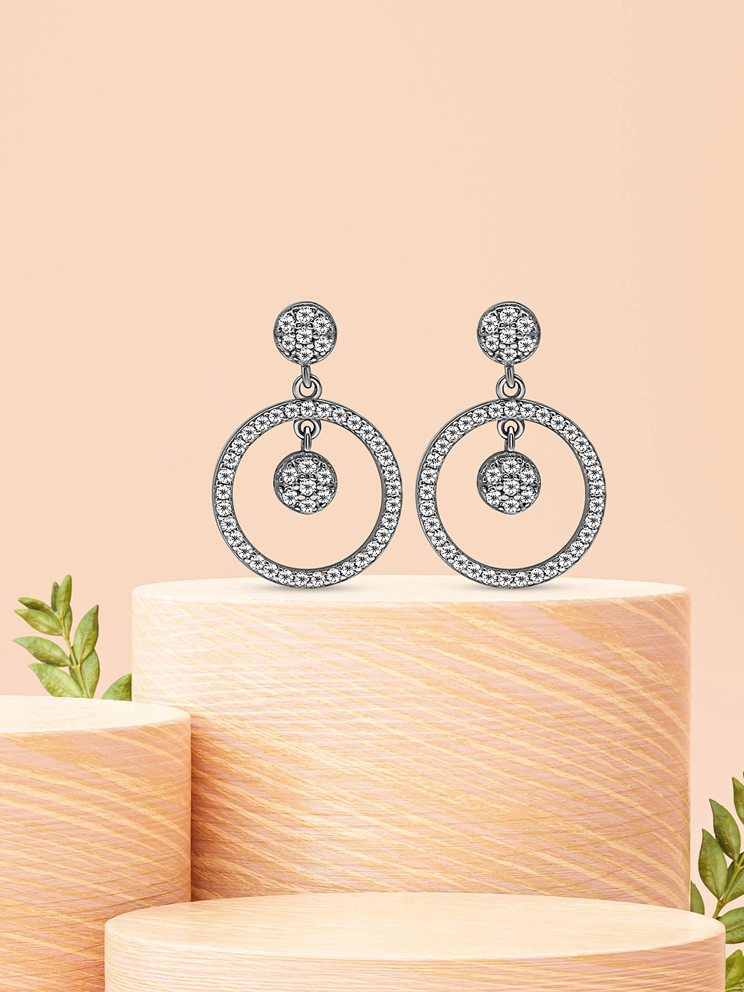 

SILBERRY Women Silver-Toned Contemporary Drop Earrings