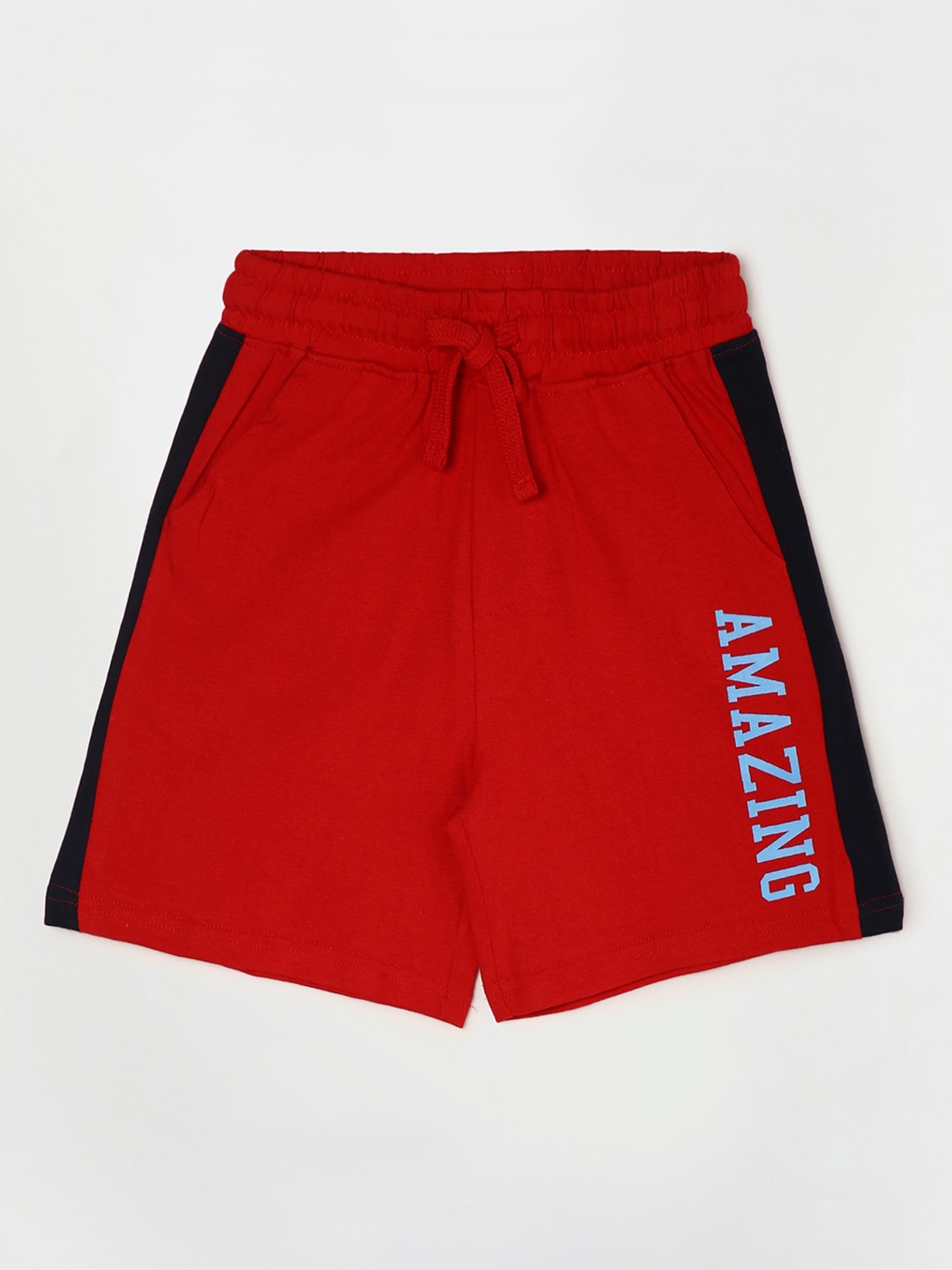 

Fame Forever by Lifestyle Boys Red Typography Printed Shorts