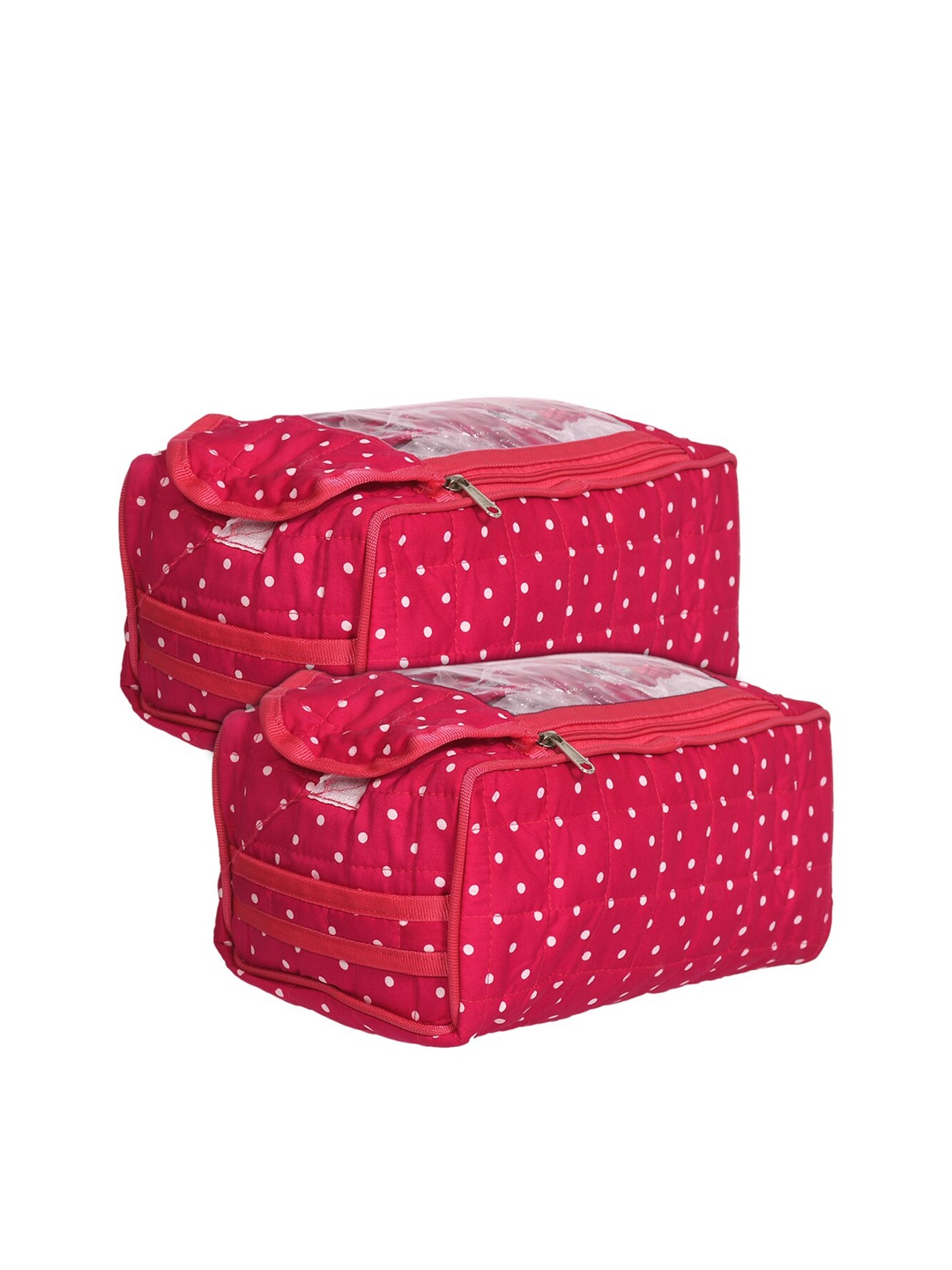 

Kuber Industries Pink & White Polka Printed Cotton Jewelry Organiser