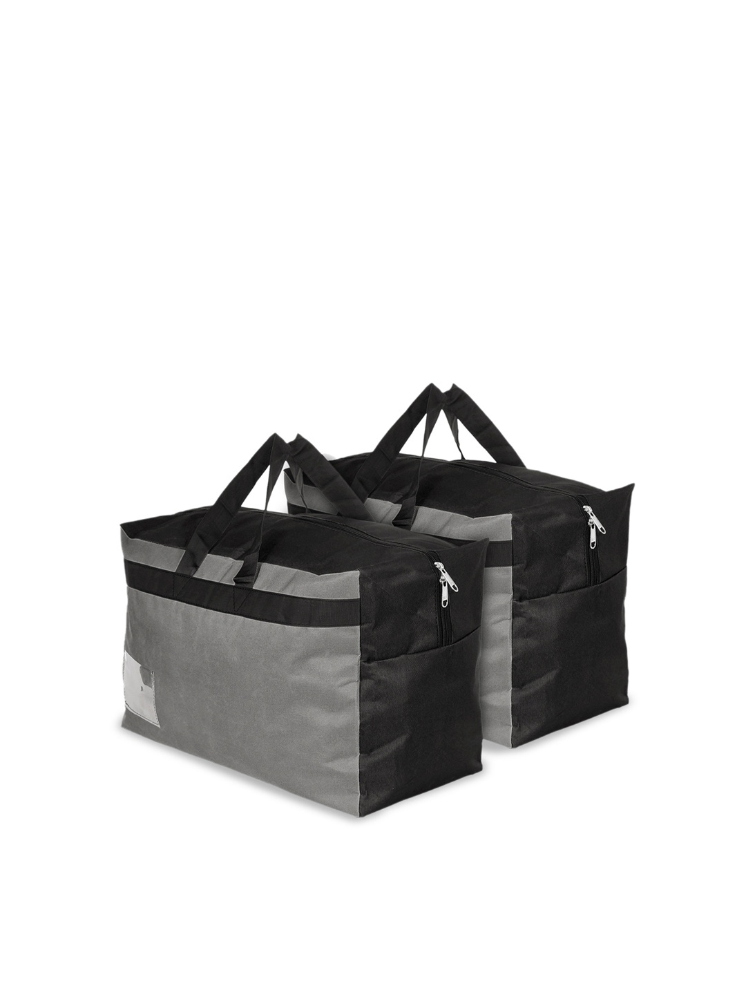 

Kuber Industries Set of 2 Grey Colourblocked Foldable Travel Duffle Bag