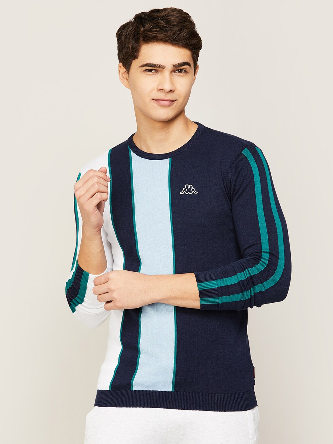 

Kappa Men Blue Colourblocked Sweatshirt