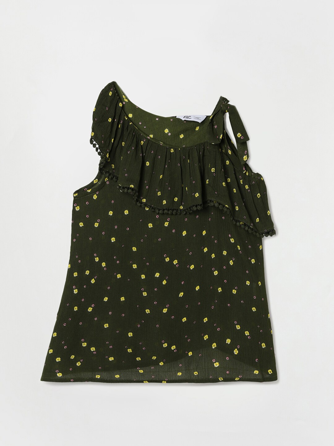 

Fame Forever by Lifestyle Girls Olive Green Print Top