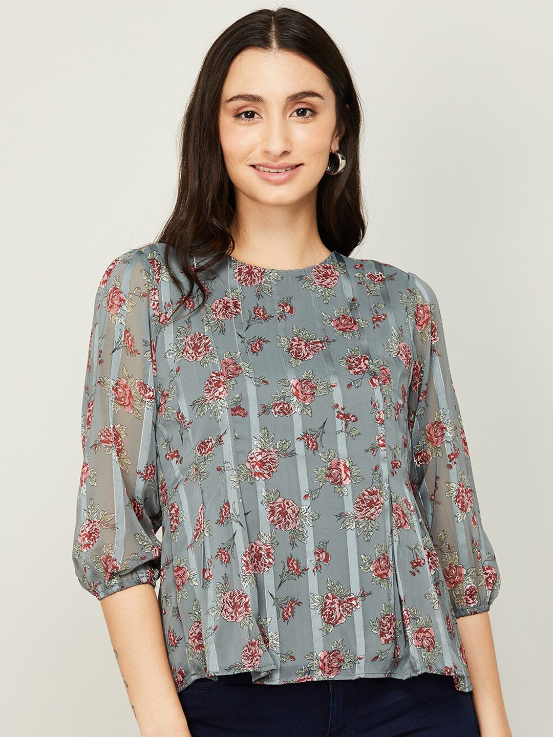 

CODE by Lifestyle Green Floral Print Top