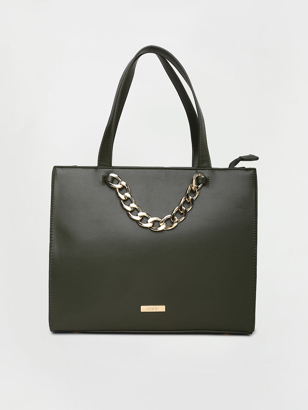 

CODE by Lifestyle Olive Green Oversized Structured Handheld Bag
