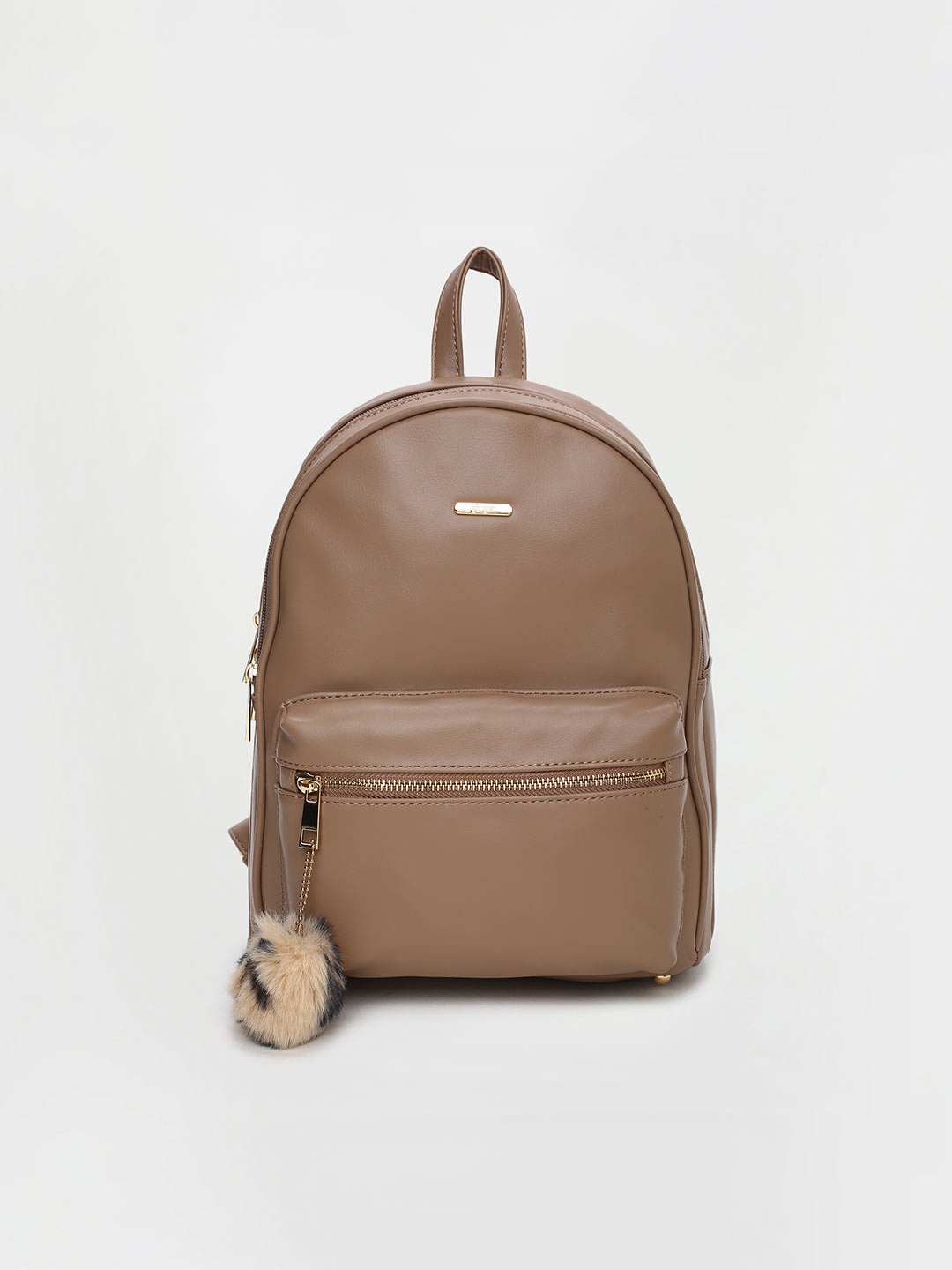 

Ginger by Lifestyle Grey Half Moon Handheld Bag with Tasselled, Beige
