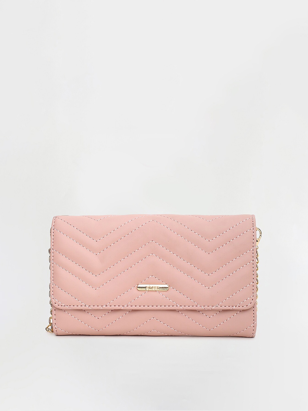 

Ginger by Lifestyle Women Mauve Textured Quilted Synthetic Wallets
