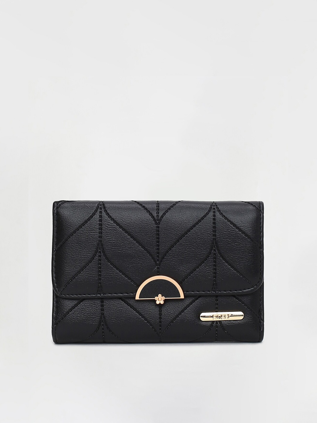 

Ginger by Lifestyle Women Black & Copper-Toned Textured Envelope