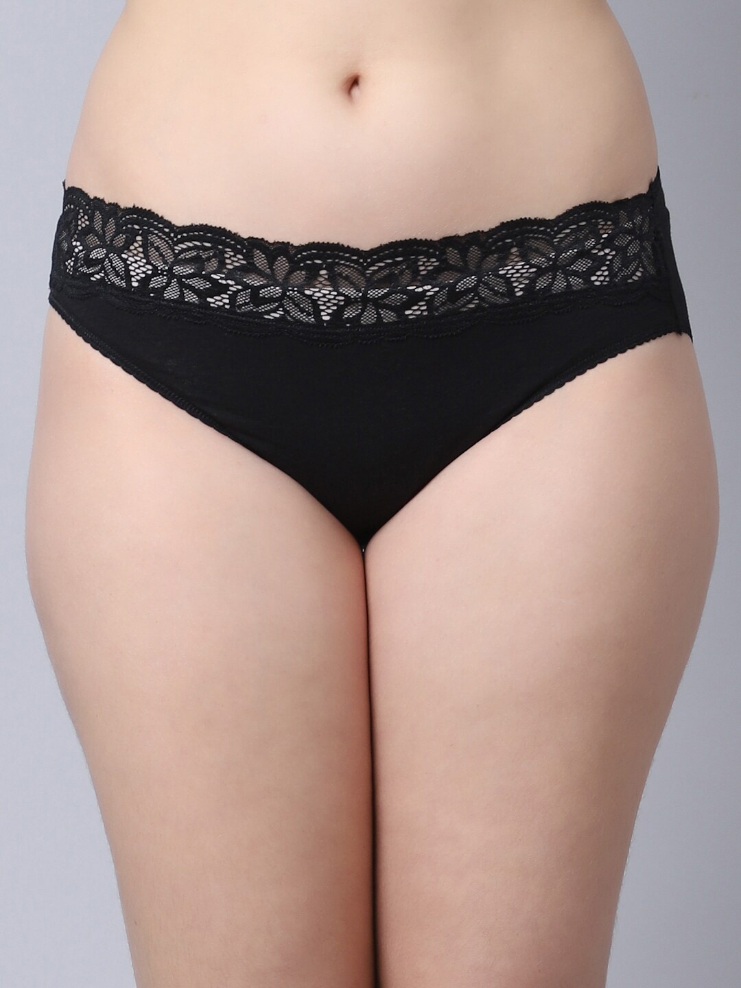 

GRACIT Women Black Solid Hipster Briefs