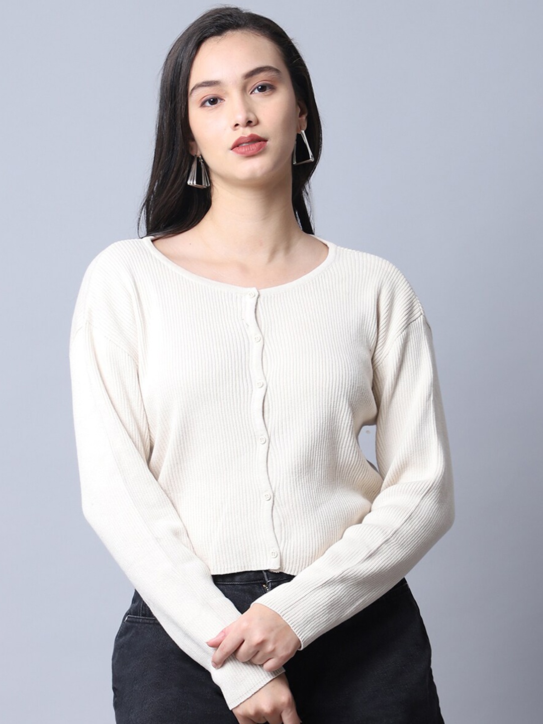 

TAG 7 White Wool Crop Winter Top