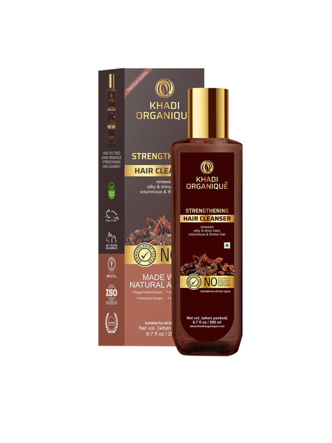 

Khadi Organique Strengthening Hair Cleanser with Carrot Seed & Nettle - 200ml, Brown