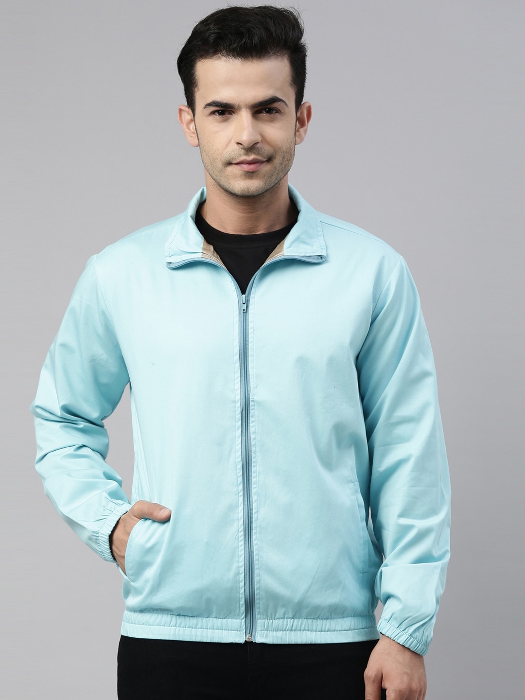 

CINOCCI Men Blue Lightweight Sporty Jacket