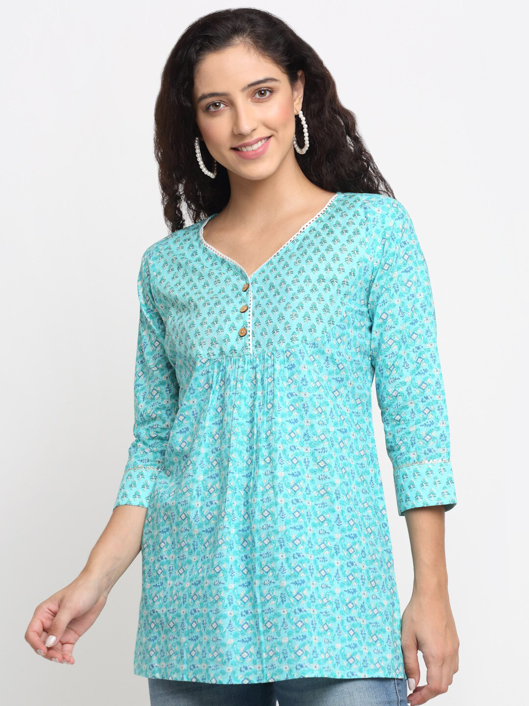 

KALINI Women Blue Printed Top