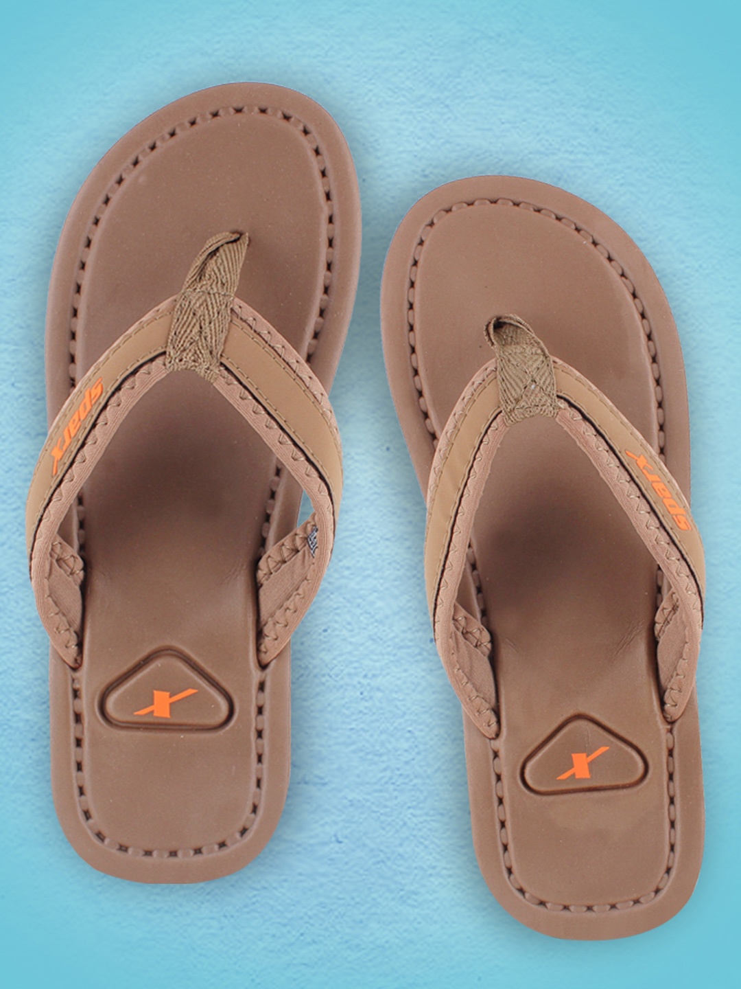 

Sparx Men Camel Brown & Orange Thong Flip-Flops