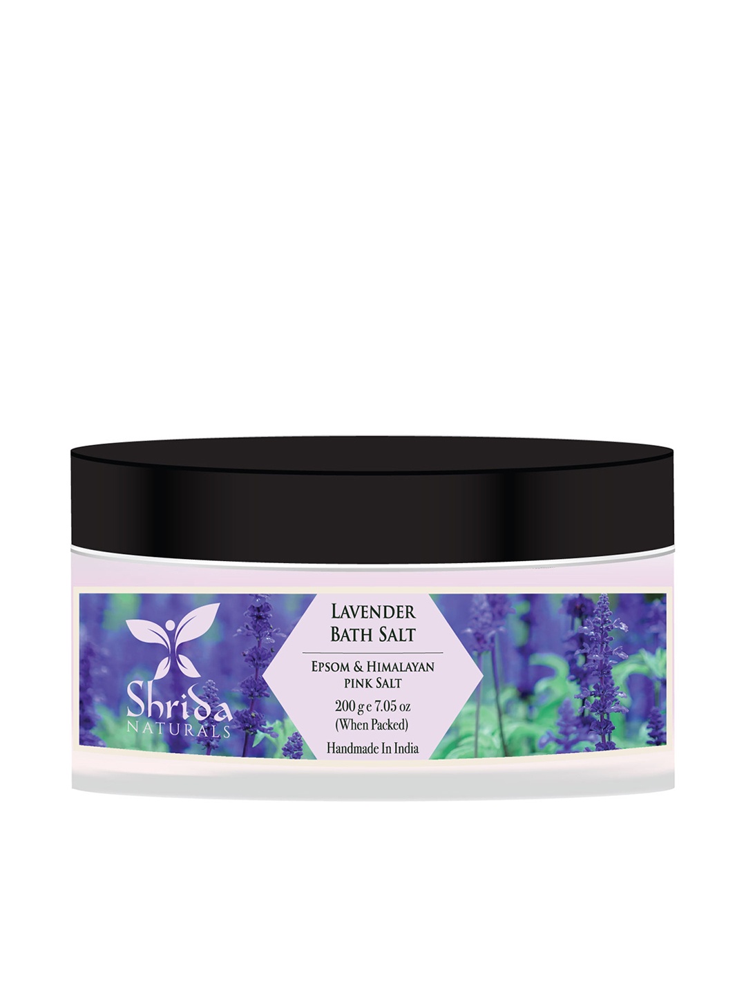 

Shrida Paraben Free Lavender Bath Salt with Epsom & Himalayan Pink Salt - 200 g, Blue