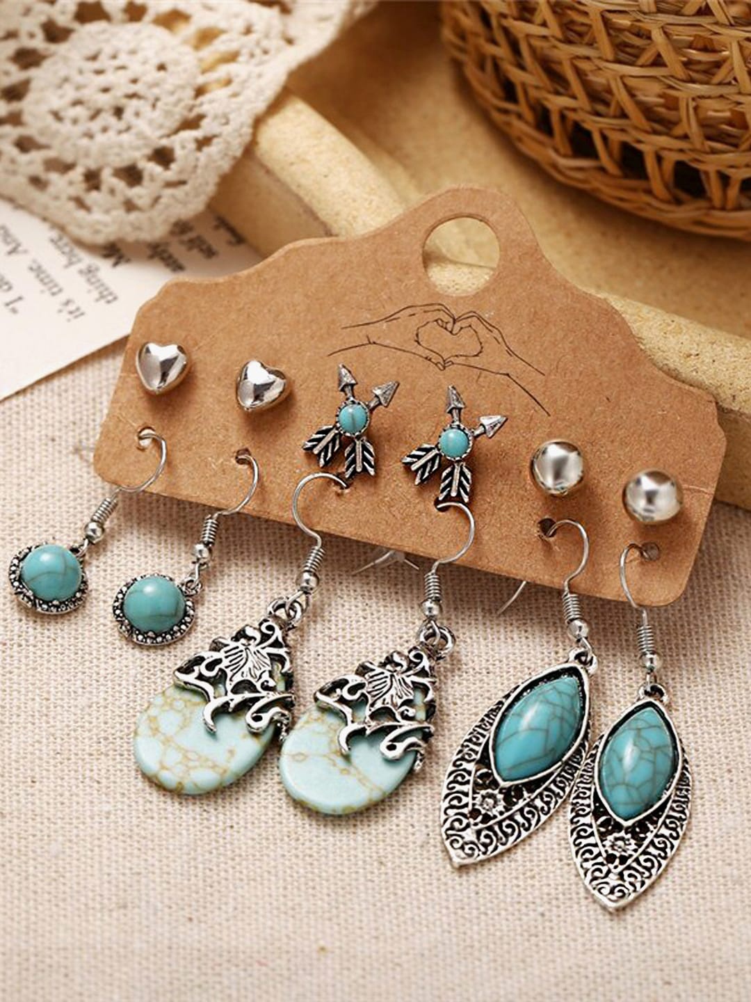 

Yellow Chimes Blue Set Of 6 Contemporary Drop Earrings