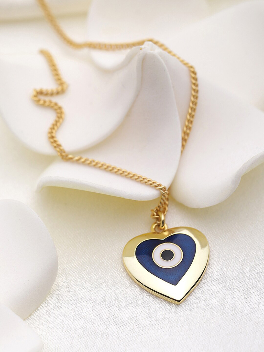 

EK BY EKTA KAPOOR 22K Gold Plated Heart Evil Eye Necklace