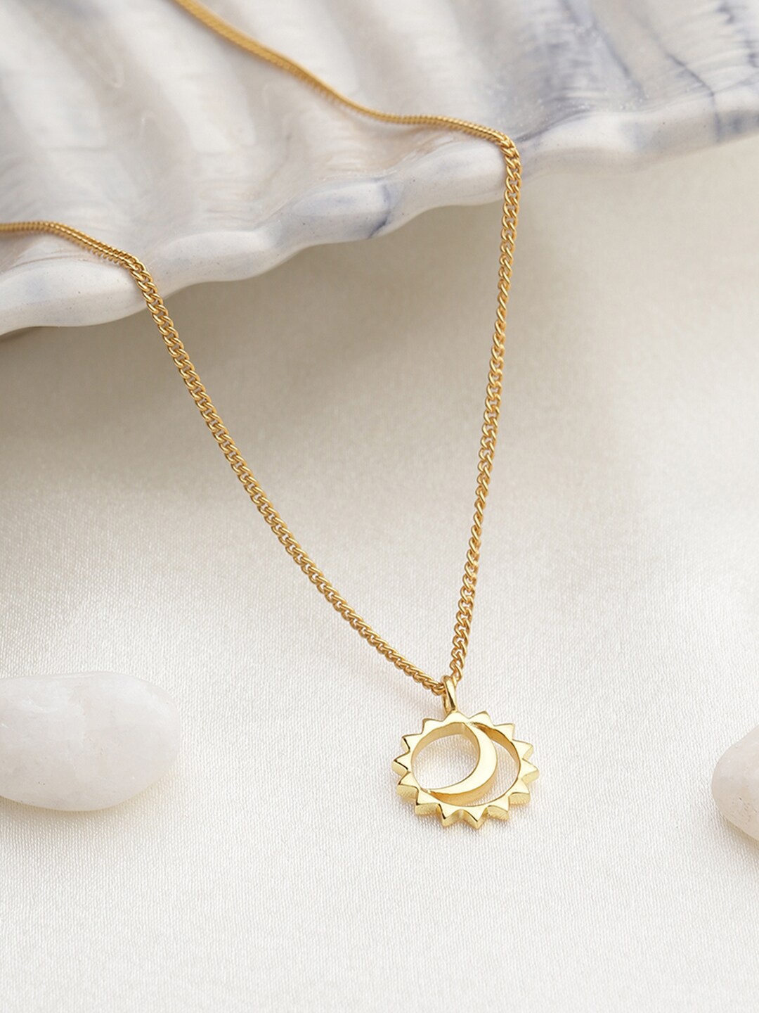 

EK BY EKTA KAPOOR 22K Gold Plated Sun & Moon Necklace