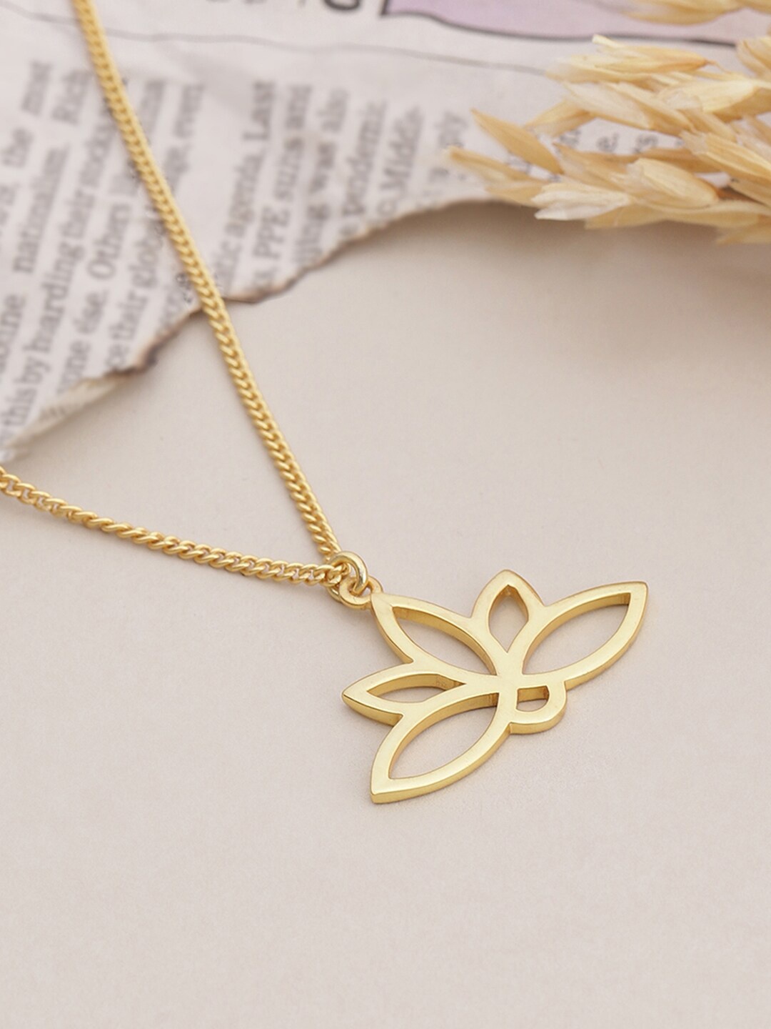 

EK BY EKTA KAPOOR 22K Gold Plated Lotus Necklace