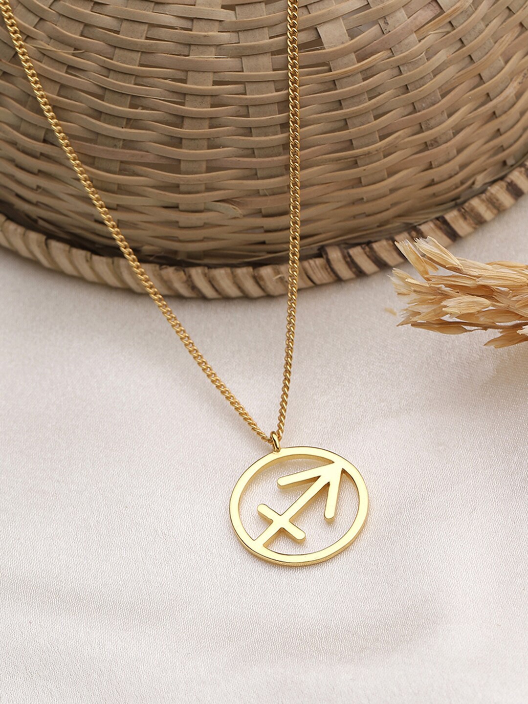 

EK BY EKTA KAPOOR Women 22K Gold Plated Saggitarius Zodiac Charm Necklace