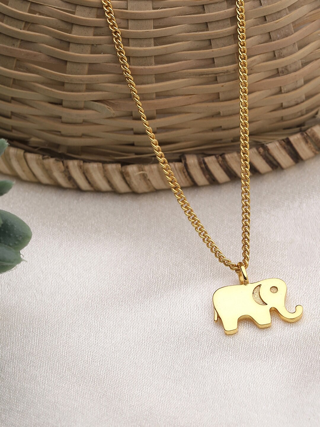 

EK BY EKTA KAPOOR 22K Gold Plated Elephant Necklace