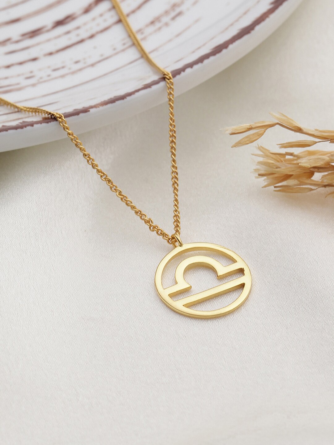 

EK BY EKTA KAPOOR Women 22K Gold Plated Brass Zodiac Charm Necklace