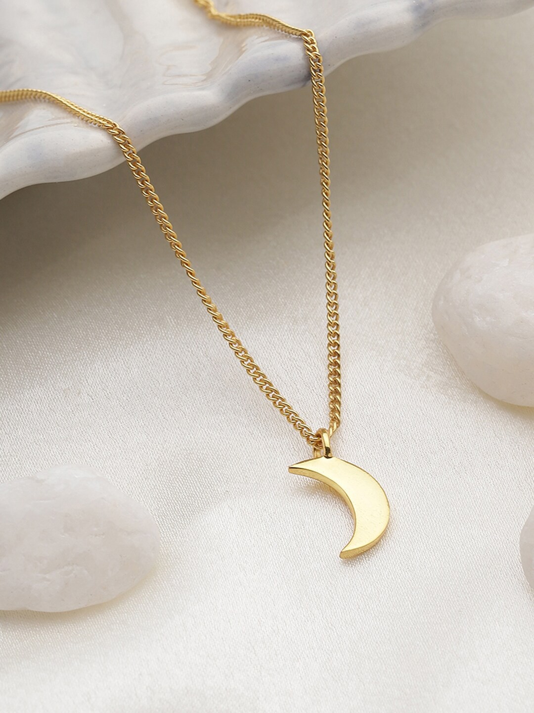 

EK BY EKTA KAPOOR 22K Gold Plated Crescent Moon Necklace