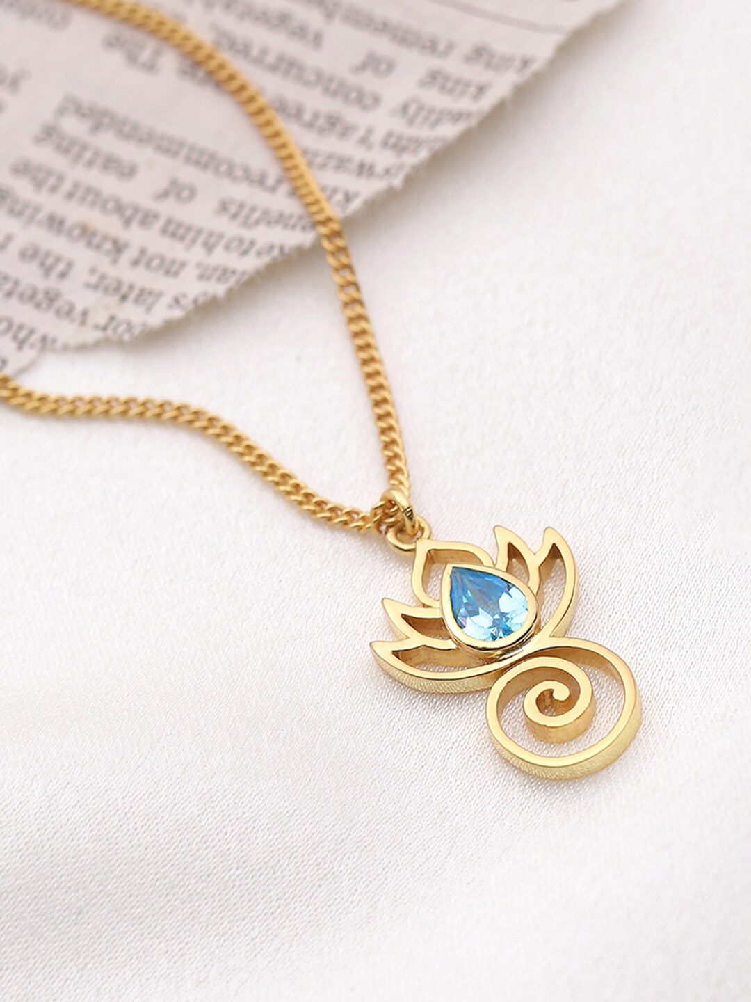 

EK BY EKTA KAPOOR 22K Gold Plated Blue Lotus Chain